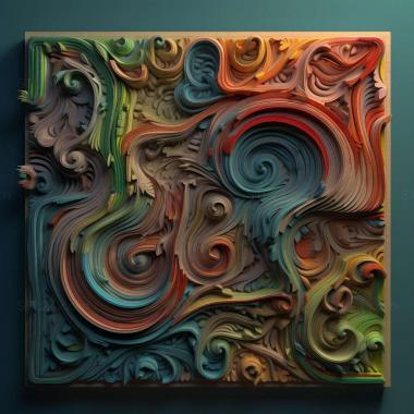 Wall decor st chromatic 4 3d model